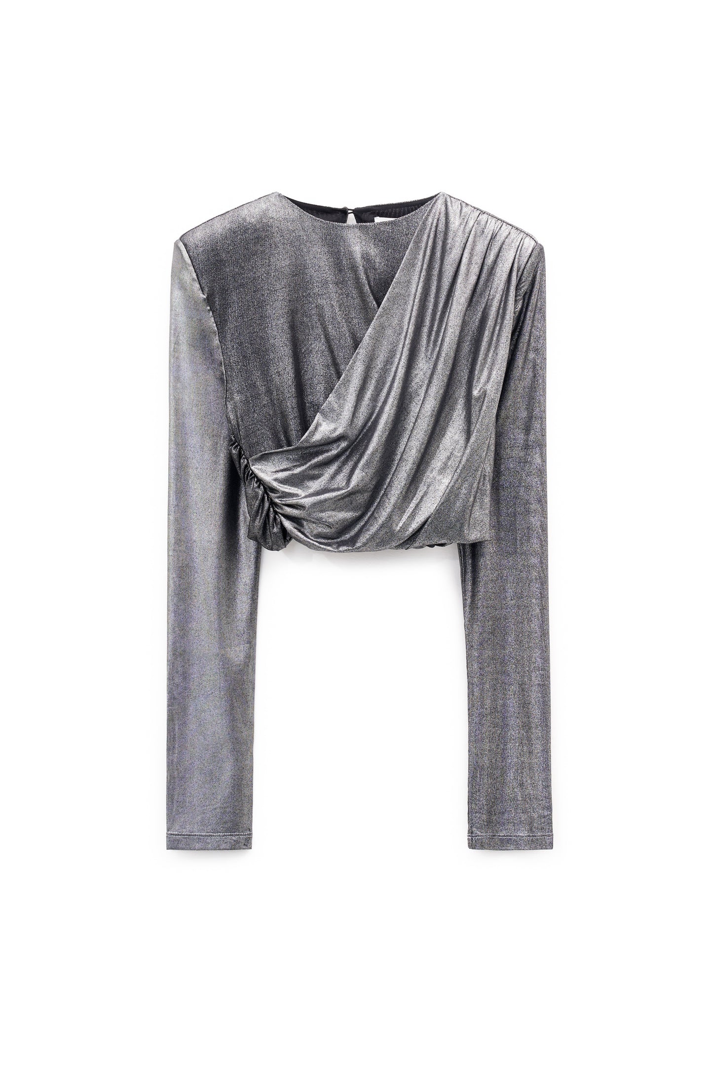 Top cropped con drappeggi