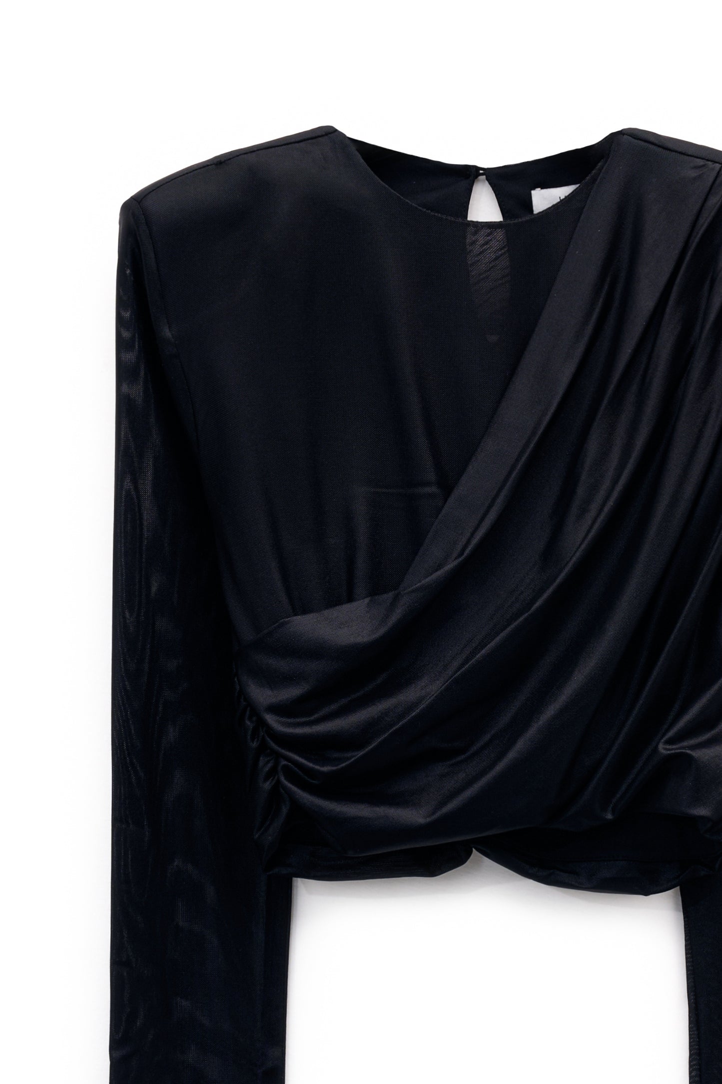 Top cropped con drappeggi