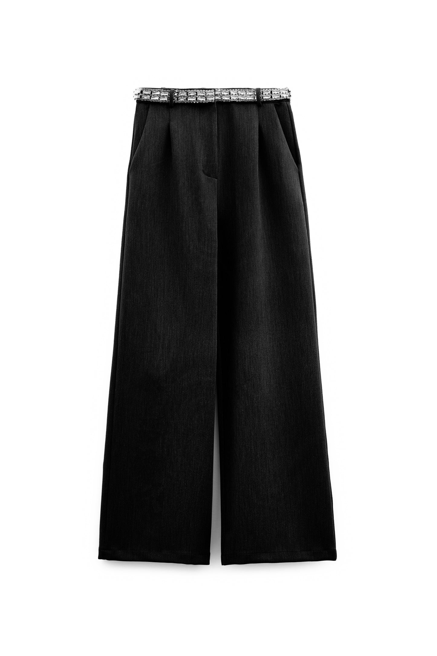 Pantaloni con strass in vita