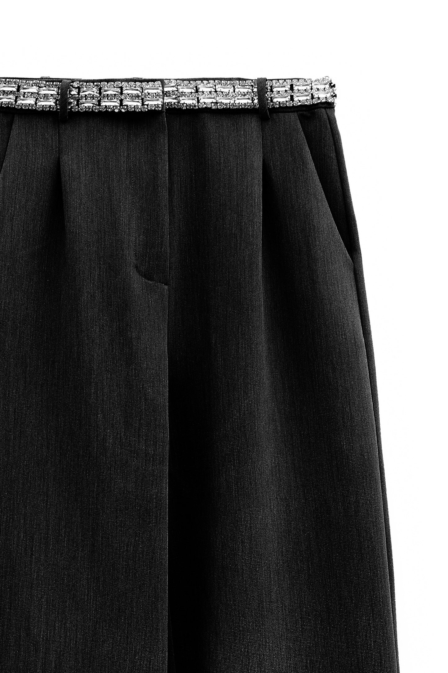 Pantaloni con strass in vita
